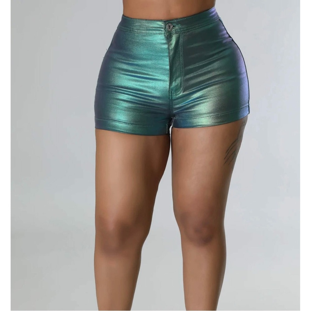 Metallic Green Women's Shorts